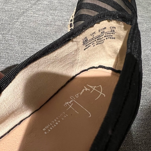 Franco Sarto Women Sz 9 M Black/Cream Espadrille Fabric Shoes - Picture 6 of 8